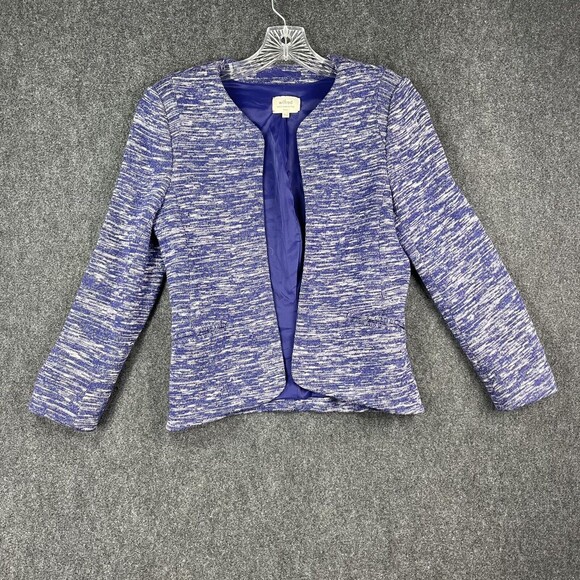Aritzia Jackets & Blazers - Wilfred Aritzia Exquis Blue Space Dye Open Crop Blazer Jacket Women’s Size 4 EUC